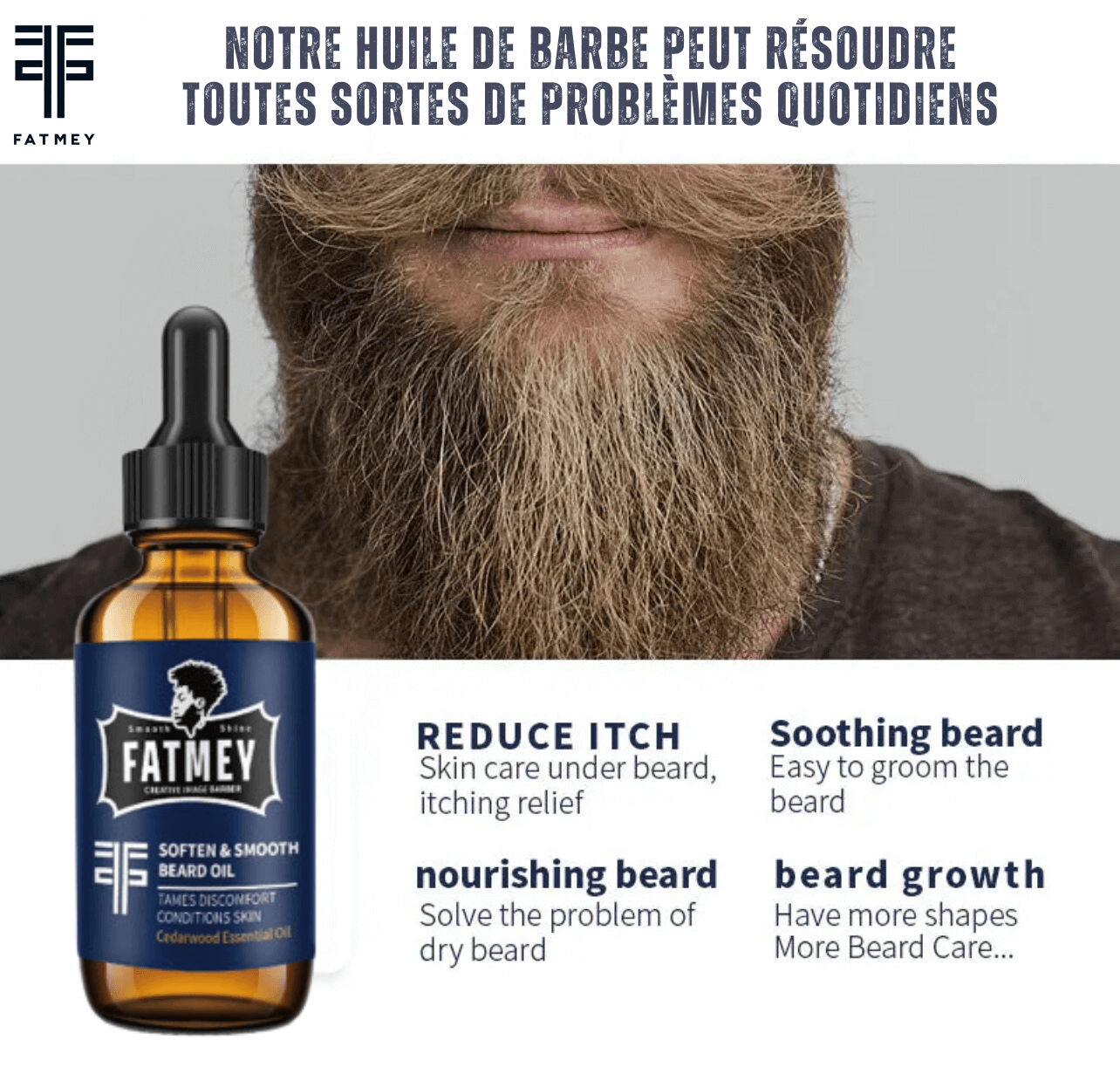 Huile à Barbe Fatmey – Soin Doux et Nourrissant pour une Barbe Parfaite